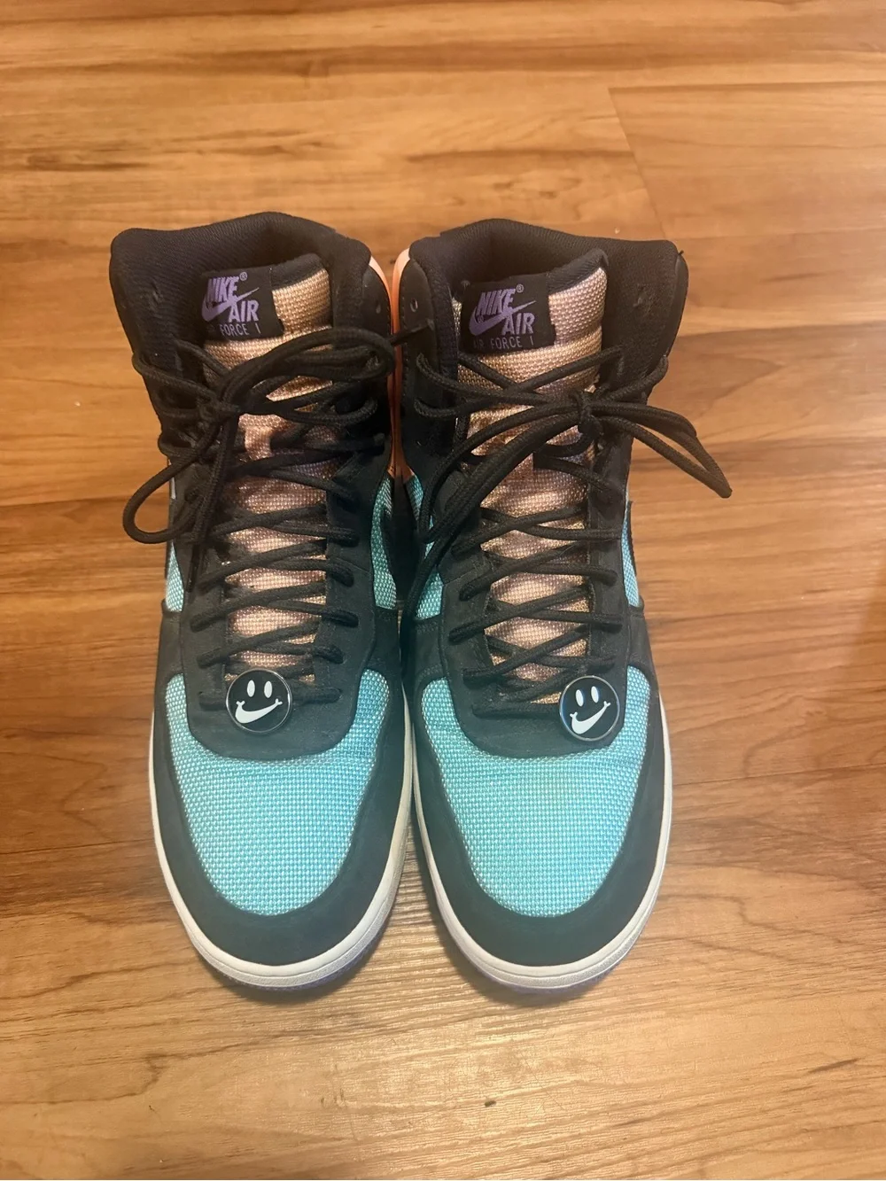 Men’s High-Top Sneakers — Turquoise/Black